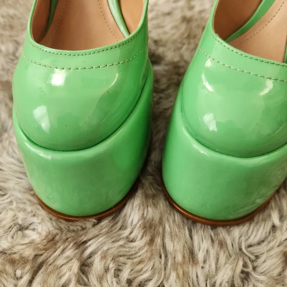 SCHUTZ Zayne Platform Mary Jane‎ Heels Gianni Green Women's Size 7 - Picture 4 of 10